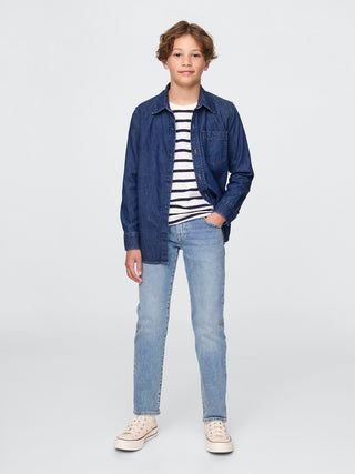 Jeans Ajustado Talle Medio con Bolsillos, Niño