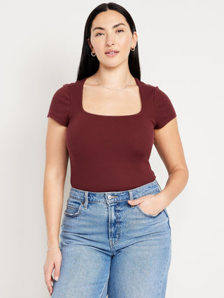 Camiseta Manga Corta Cuello Cuadrado