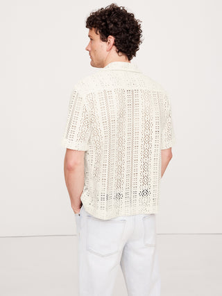 Camisa Manga Corta de Crochet