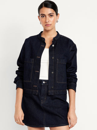 Chaqueta Denim con Bolsillos Delanteros.