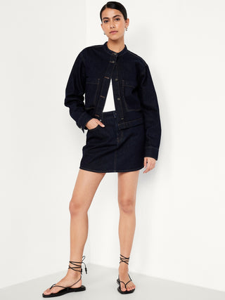 Chaqueta Denim con Bolsillos Delanteros.
