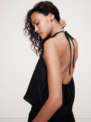 Blusa Cuello V con Espalda Abierta