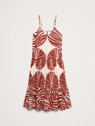 Vestido Midi con Tirantes Ajustables de Algodón