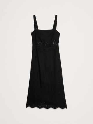 Vestido de Tirantes con Espalda Abierta de Lino