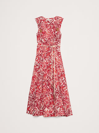 Vestido de Tirantes con Cinturón Estampado