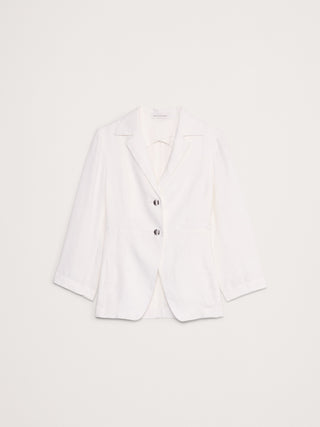 Blazer con Botones en Contraste de Lino