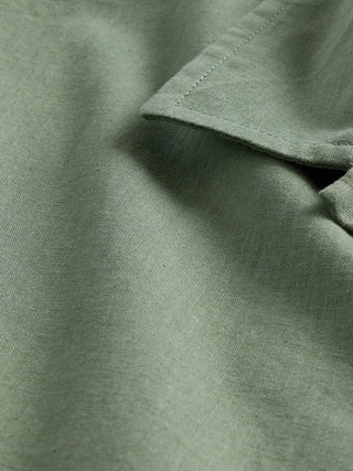 Camisa Manga Corta con Bolsillo de Lino