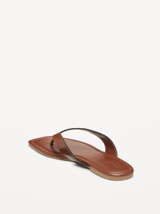 Sandalias Planas de Piel Sintética, Mujer