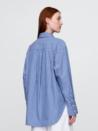 Camisa Oversize con Estampado de Rayas