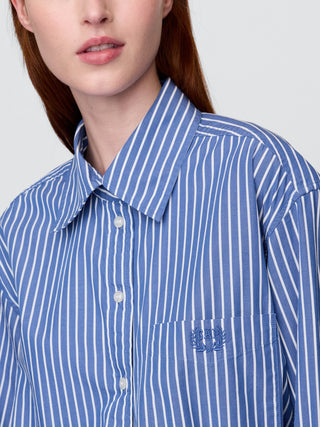 Camisa Oversize con Estampado de Rayas