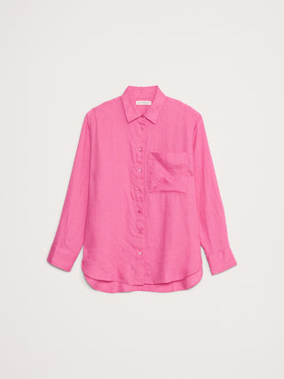 Camisa Oversize Manga Larga de Lino