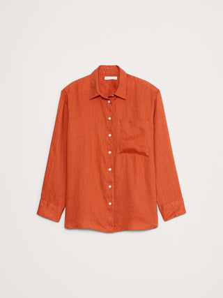 Camisa Oversize Manga Larga de Lino