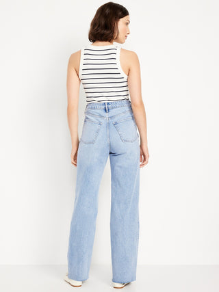 Jeans anchos de cintura extra alta.