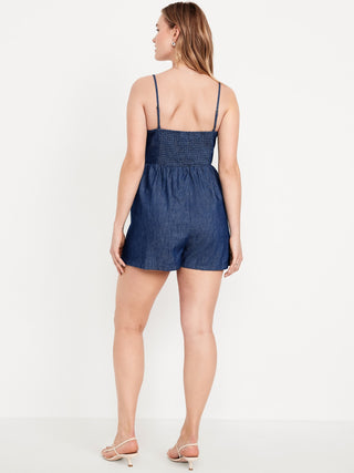 Enterizo Denim con Escote Corazón