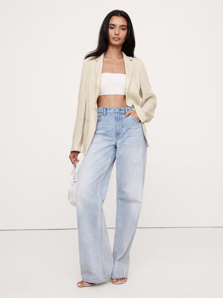 Blazer con Espalda Abierta de Lino