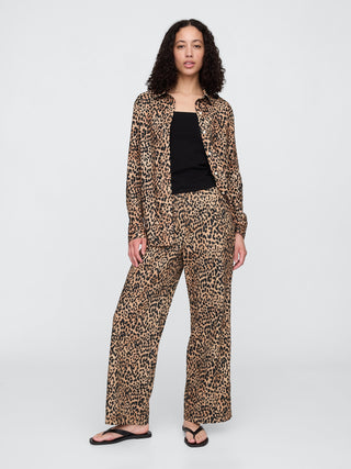 Pantalón con Cintura Elástica de Lino