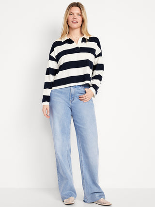 Jeans anchos de cintura extra alta.