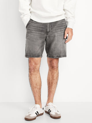 Short Denim con Efecto Desgastado