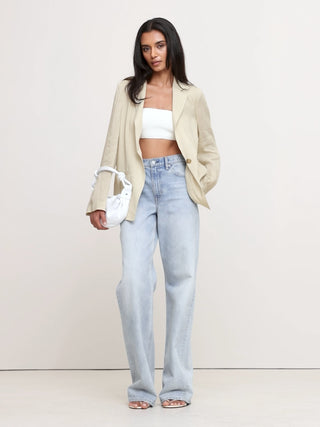 Blazer con Espalda Abierta de Lino