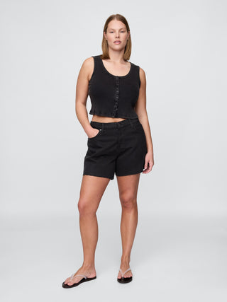 Short Denim Talle Medio con Bolsillos
