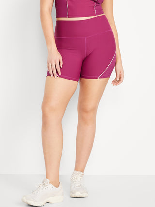 Short Deportivo Talle Alto Detalle en Contraste