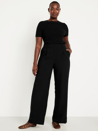 Extra High-Waisted Taylor Wide-Leg Trouser Pants.