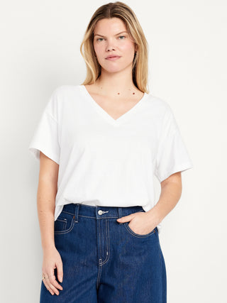 Camiseta clásica con cuello en V.