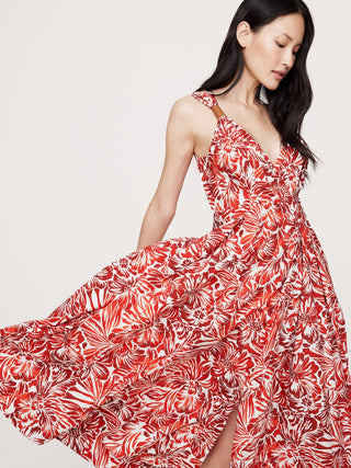 Vestido de Tirantes con Cinturón Estampado