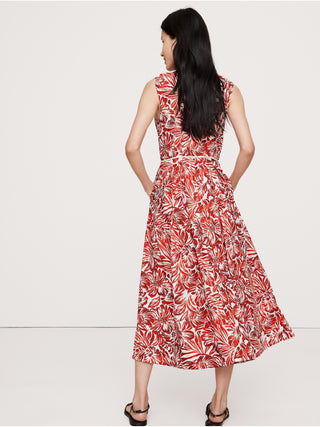 Vestido de Tirantes con Cinturón Estampado