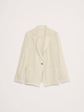 Blazer con Espalda Abierta de Lino