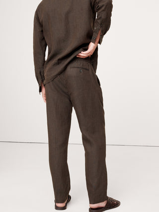 Pantalón con Cintura Elástica con Bolsillos de Lino