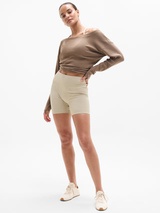 Short Deportivo Talle Alto con Logo