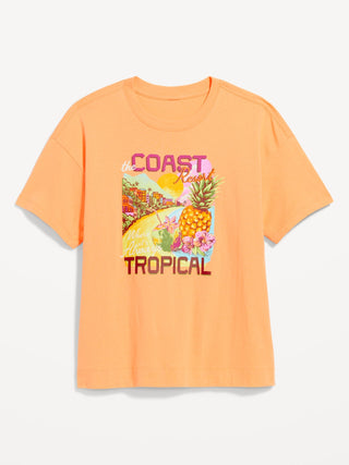Camiseta Manga Corta con Gráfico de Algodón