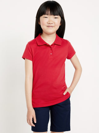 Polo de punto de uniforme escolar para niñas.