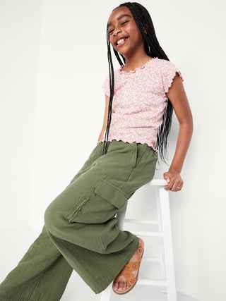 Pantalones de carga de doble pierna para niñas.