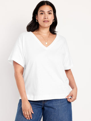 Camiseta clásica con cuello en V.