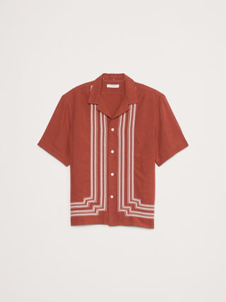 Camisa Manga Corta con Detalle Bordado