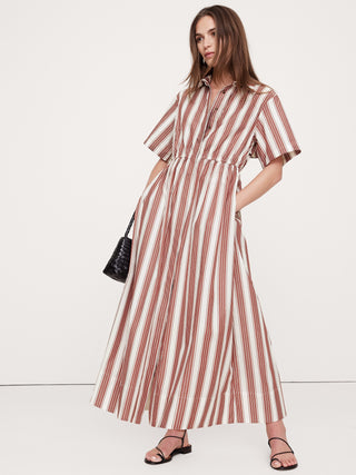 Vestido Camisero Estampado de Rayas
