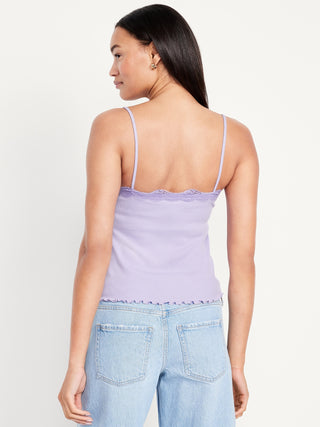 Camiseta Ajustada con Detalle Encaje