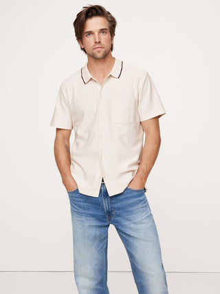 Camisa Manga Corta con Bolsillo de Algodón