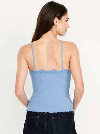Camiseta Ajustada con Detalle Encaje