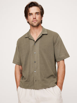 Camisa Manga Corta con Malla de Algodón