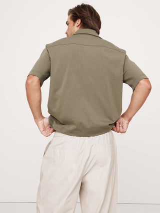 Camisa Manga Corta con Malla de Algodón
