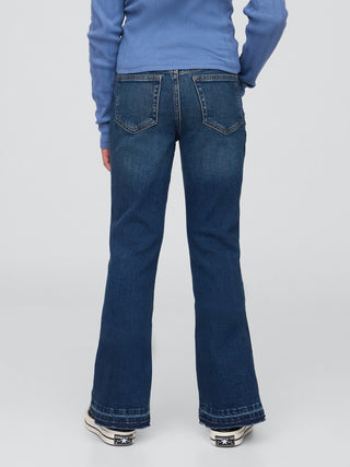 Jeans Acampanado Talle Alto con Bolsillos, Niña