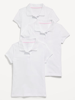 Polo de punto de uniforme escolar, paquete de 3 para niñas.