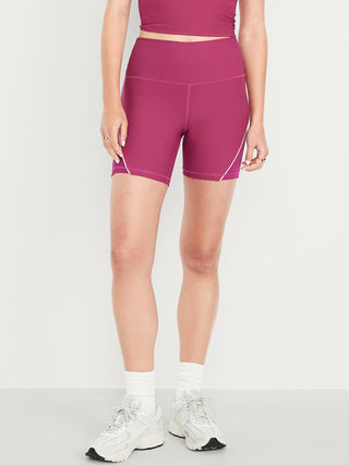 Short Deportivo Talle Alto Detalle en Contraste