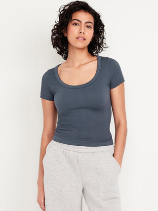 Camiseta Deportiva Manga Corta de Canalé