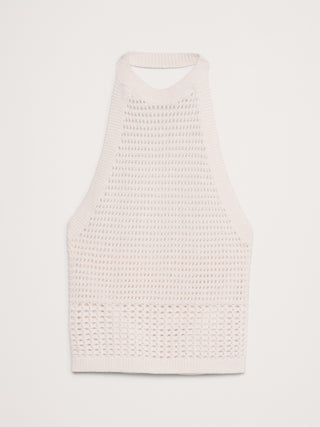 Blusa Cuello Halter con Tejido Calado