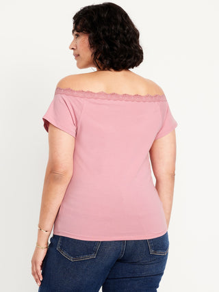Blusa Ajustada con Hombros Descubiertos
