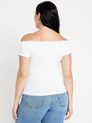 Blusa Ajustada con Hombros Descubiertos